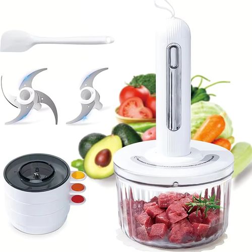 USB Small Portable Household Battery-Powered Multi-Functional Baby Food Maker Meat Grinder Slicer Vegetable Mixer Garlic Paste