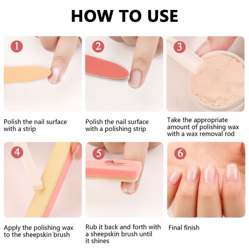 Nail polishing wax tool set