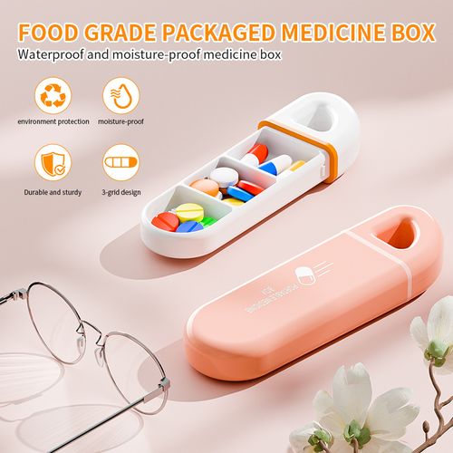Mini Strip Pill Container Portable Medication Storage Case For Pocket And Bag Carry