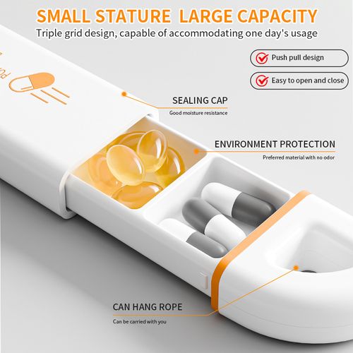 Mini Strip Pill Container Portable Medication Storage Case For Pocket And Bag Carry