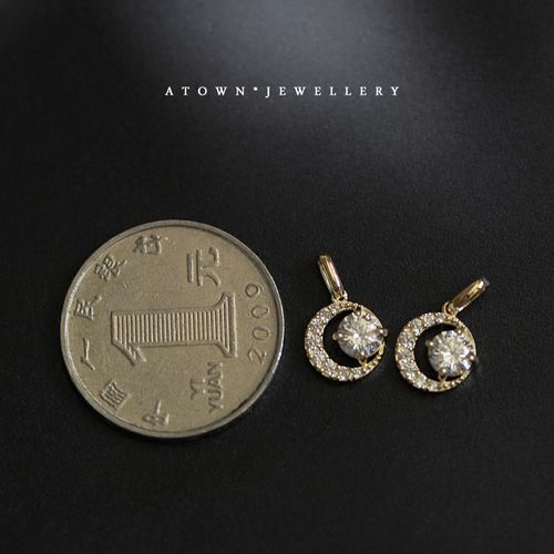 ATOWN JEWELLERY Moon Phase Zircon Pendant Necklace