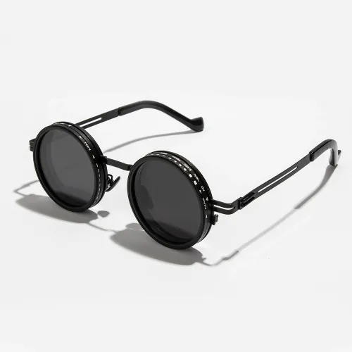 High - end Adjustable Tint Round Sunglasses with Premium Craftsmanship