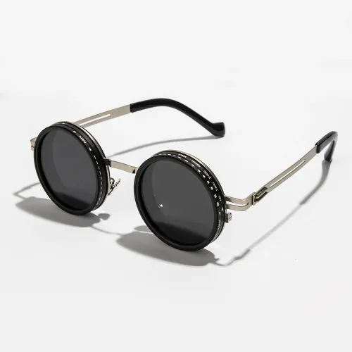 High - end Adjustable Tint Round Sunglasses with Premium Craftsmanship