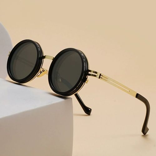 High - end Adjustable Tint Round Sunglasses with Premium Craftsmanship