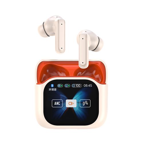 True Wireless Earbuds with Color Touch Screen, ANC Noise Cancelling Bluetooth 5.3 Headphones - Hi-Fi Sound, Long Battery Life for Sports & Daily Use