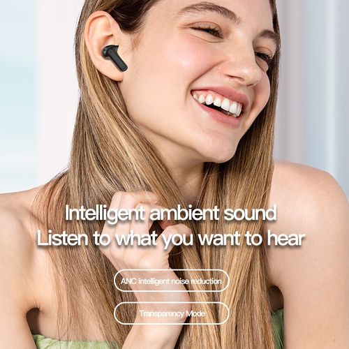 True Wireless Earbuds with Color Touch Screen, ANC Noise Cancelling Bluetooth 5.3 Headphones - Hi-Fi Sound, Long Battery Life for Sports & Daily Use
