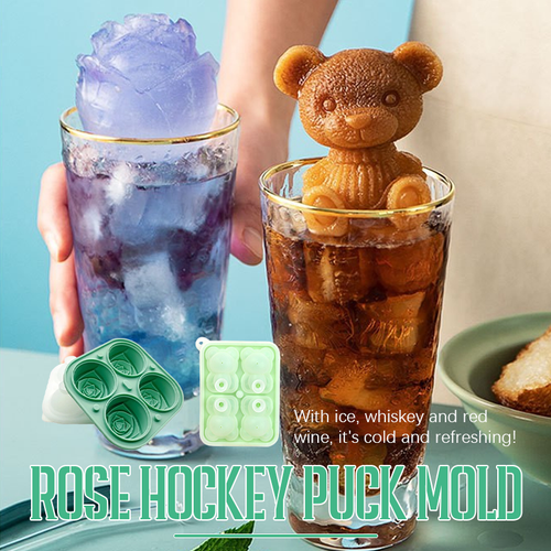 ❄️🧸🌹Rose Hockey Puck Mold