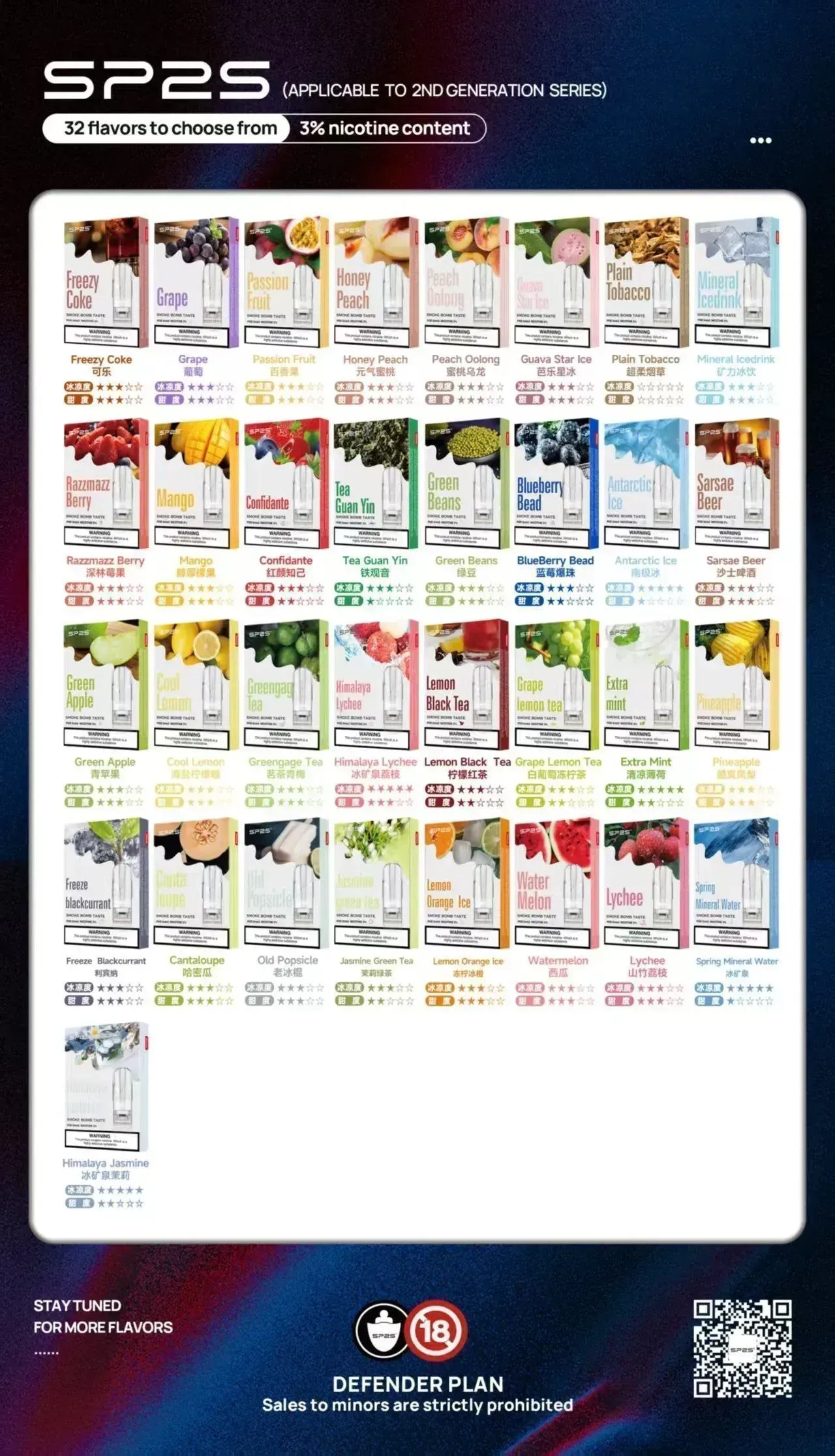 SP2S思博瑞 五代適配 多口味選擇 通用換彈煙彈 2ML