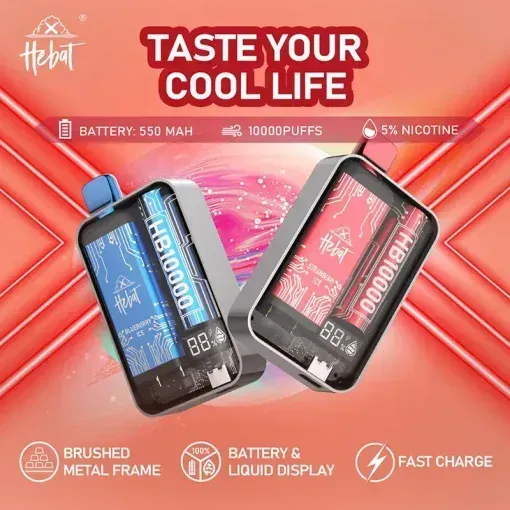 HEBAT 10000口 14ML 拋棄式小煙 Type-C充電 多口味選擇