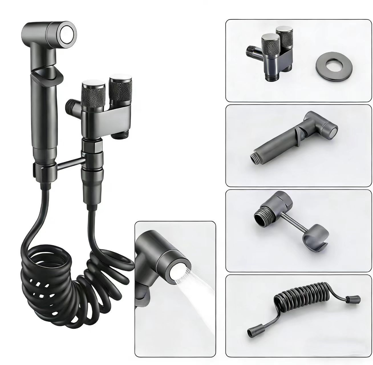 Bathroom buddy that gets the job done—strong spray, flexible hose, no grime left undone!