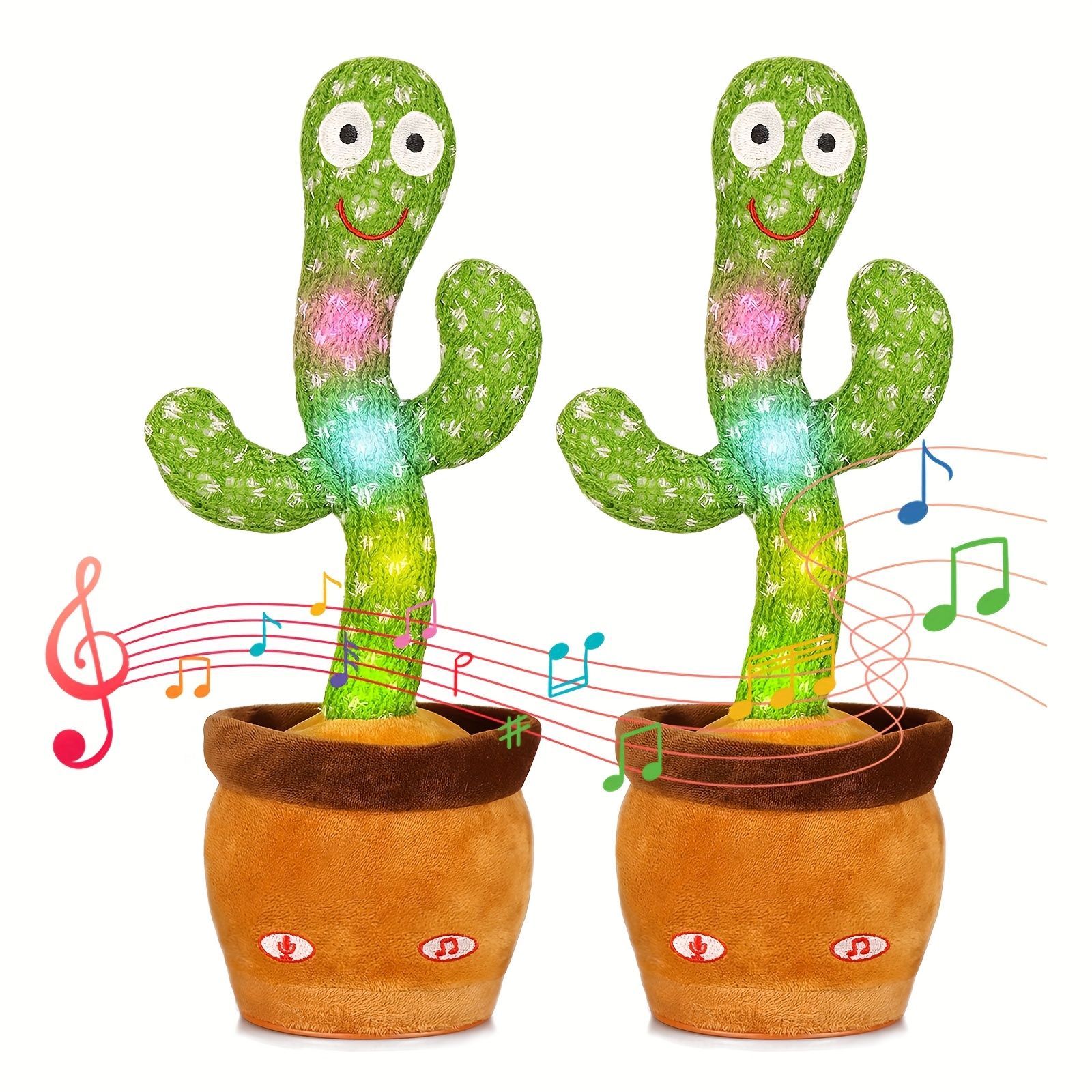 A Funny Cactus Twist Toy That Can Talk, Sing, And Light Up. It Repeats What You Say And Serves As a Decorative Piece for Home Rooms. Perfect As a Gift for Valentine'S Day, Halloween, Christmas, Easter, Birthdays, Or New Year (Batteries Not Included)