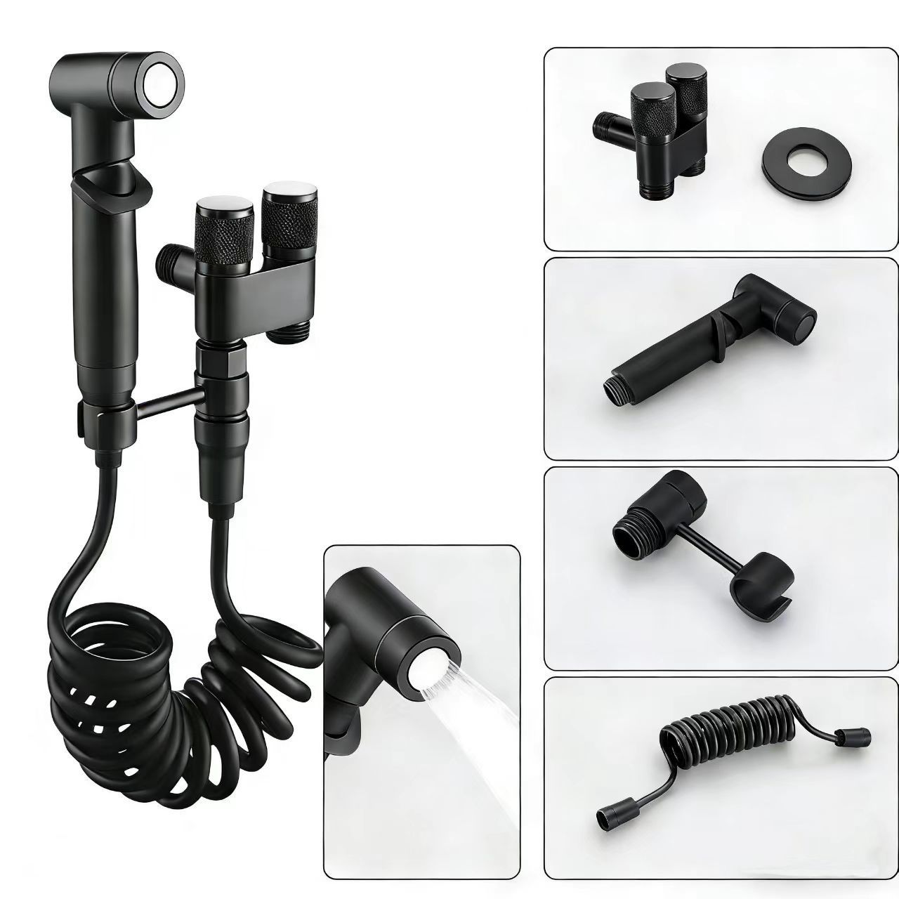Bathroom buddy that gets the job done—strong spray, flexible hose, no grime left undone!
