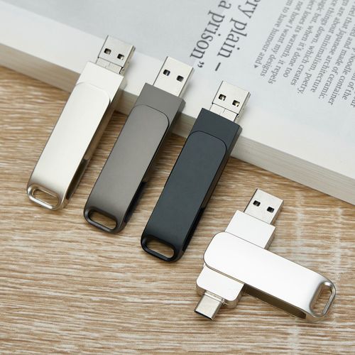 Metal rotating 360°U disk business gifts cell phone computer USB flash drive 64G128G large capacity
