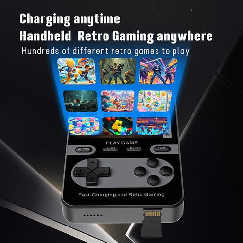 (🎅Christmas Special Price)2 in 1 Handheld Video Game Console Built-in 500 Classic Mini Games with 5000mAh Battery Pack Magnetic Power Bank Wireless Charger