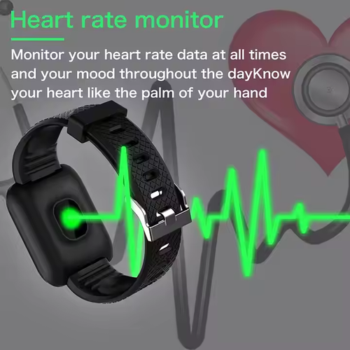 1.3 Inch Color Screen Smart Watch 116 Plus Sport Smart Bracelet Fitness Watch Tracker Heart Rate And Blood Pressure