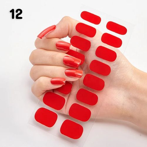 New 16 Finger Ultra Thin No Trace Full Stickers 3D Nail Art Stickers. Nail art stickers + frosted patches (shoot 1 send 4 colors)💖