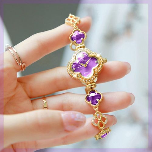 💖New fashion ladies four-leaf clover bracelet quartz watch