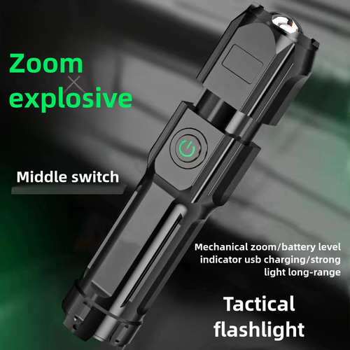🎁Special Offer Items 80% Off🎁🔥Last day to get over 50% off🔥Zoom special forces flashlight strong rechargeable home outdoor portable durable long-distance shooting super bright LED flashlight