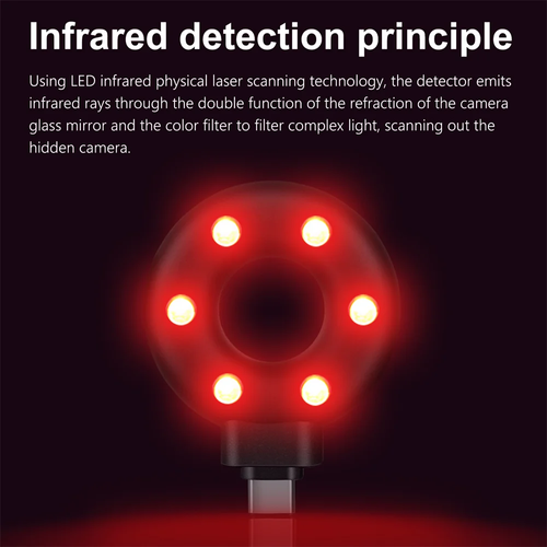 Portable Anti-candid Camera Detector For Outdoor Travel Hotel Rental IR Alarm Hidden Camera Finder with Led Light