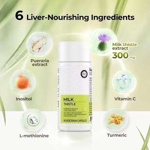 Milk thistle capsules are an adult liver detox supplement.