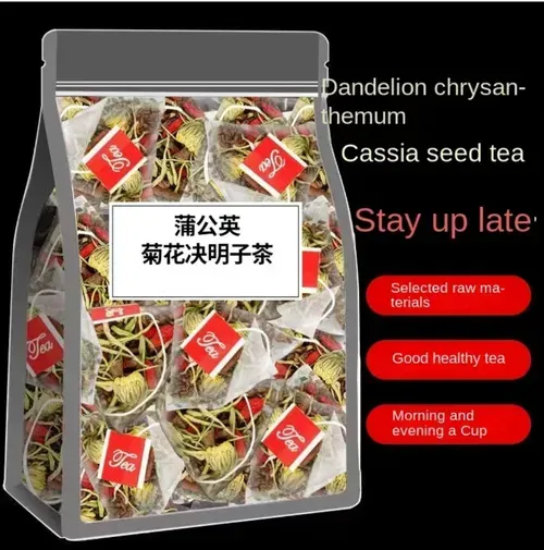 Dandelion, chrysanthemum and mulberry seed tea - the liver-cleansing tea for those who stay up late and sit for long periods. This tea is made with carefully selected herbs such as dandelion, chrysanthemum and mulberry seed. It clears heat, calms the liver, improves vision, moistens the intestines and relieves constipation caused by staying up late. It is easy to brew. Each bag contains 50 servings. If you place an order today, you will receive 2 large bags, totaling 100 servings.