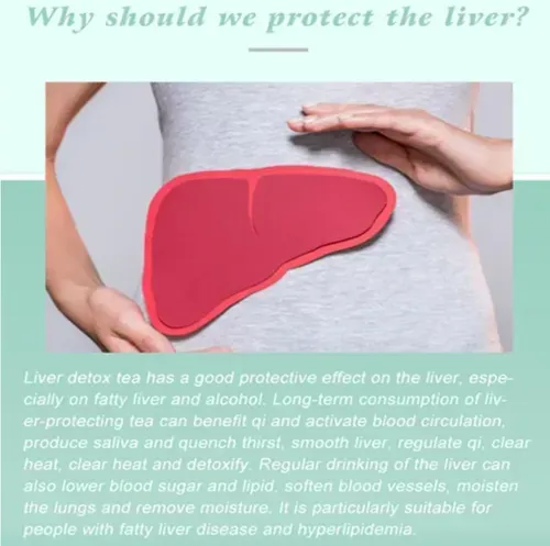 Herbal Liver Cleansing Tea, made with natural herbs such as wolfberry and chrysanthemum, gently cleanses the liver. When brewed and drunk, it is refreshing and not bitter, helping to relieve the liver's burden and alleviate fatigue. If you place an order today, y. It is natural and free of additives, and is suitable for daily consumption to maintain a good state.