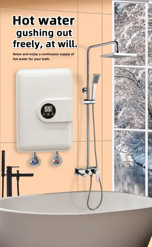Say goodbye to the era of water storage! This instant water heater provides comfortable showers all year round, with precise temperature control from 35℃ to 55℃. The unit is only palm-sized and weighs less than two kilograms. It comes with a foldable power cord and inlet hose, easily fitting into a backpack, suitcase, or car trunk without taking up much space. Whether for outdoor camping, RV travel, construction site work, or temporary rentals, it's always ready to use.