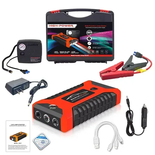 Don't let a dead battery ruin your trip. This 99800mAh car jump starter is a lifesaver for experienced drivers. What's the most frustrating moment on the road? It's not traffic jams, it's not a flat tire, it's turning the key all the way to the floor and the engine just making a weak clicking sound. If you want to solve this predicament, then this car jump starter is a must-have mobile power station in your trunk.