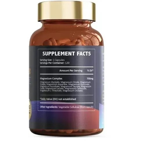 12-in-1 Compound Magnesium: 12 active magnesium components + 700 milligrams of high concentration, take one capsule daily. It helps improve sleep, boost energy, and relieve muscle tension. Place your order today, and we will send you a total of 3 bottles of 12-in-1 magnesium compound capsules to restore your body. Each bottle contains 120 capsules, totaling 360 capsules, which can be consumed for 4 months. It provides sufficient energy for your body.