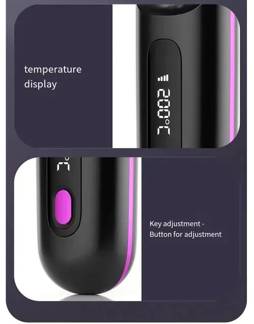 Ideal for Lazy People Negative Ion Straightening Comb! The comb teeth are smooth and won't tangle your hair. The negative ions deeply nourish your hair strands. It has multiple temperature settings to suit different hair types. You can carry it on trips and travels. Easily achieve smooth and straight hair, saying goodbye to frizz and awkwardness!