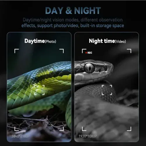 This HD digital night vision device features 5W infrared, 7-level adjustment, a 800-meter night vision range, a 4.0-inch large screen + 10x zoom, supports taking photos and recording videos, and has both day and night modes. It is suitable for outdoor exploration, security monitoring, natural observation, etc., and is your high-definition eye tool for capturing wonderful moments day and night.