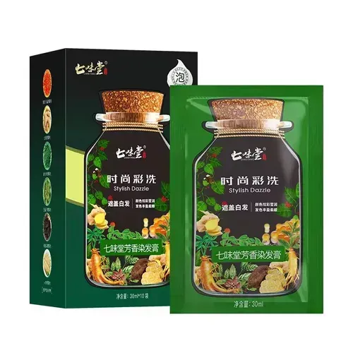 Skin-friendly plant extract bubble dye, containing 5 types of plant extracts (such as ginger, rehmannia, etc.), with a soft foam that is free of irritating odors. Suitable for sensitive scalps. For dry hair, apply it by rubbing onto the hair and covering the head with a cap for 20 minutes. After washing, it will whiten and even out the color, making the hair ends smoother and shinier. Order today and you will receive 4 boxes, totaling 40 packages. The color can be applied throughout the year.