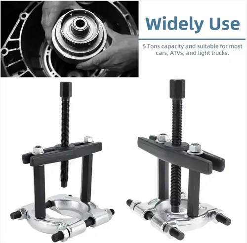 The bearing separator disassembly kit, with 14-121 pieces available in different specifications, is suitable for different-sized bearings. It is made of alloy steel and is rust-resistant and durable. The adjustable separator + ram combination ensures smooth disassembly without damaging the components. It is suitable for automotive repair, industrial maintenance, and other scenarios. It is an efficient tool for professional maintenance and DIY.