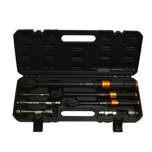8-piece torque wrench, adjustable torque, with audible click when reaching the limit, preventing loosening or damaging parts. Includes multiple-sized wrenches + conversion heads, suitable for auto repair, home improvement and other scenarios, with anti-slip and durable design. Comes with a storage box for easy portability and convenient storage. Suitable for both professional workers and DIY enthusiasts, providing precise and efficient operation, eliminating the need to rely on intuition.