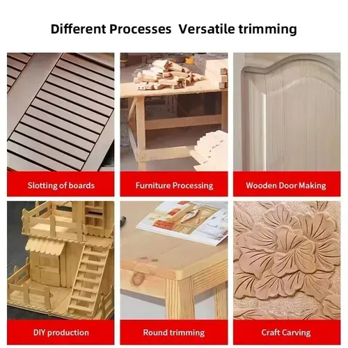 This electric trimmer for woodworking can be used for wood grooving, DIY trimming, arcing, and artistic carving. It's a versatile tool for woodworking and home improvement. Its transparent base provides precise visibility. Multiple speed settings adapt to different materials. The high-strength, durable milling cutter allows you to easily create exquisite woodworking projects and personalized home decor.