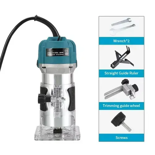 This electric trimmer for woodworking can be used for wood grooving, DIY trimming, arcing, and artistic carving. It's a versatile tool for woodworking and home improvement. Its transparent base provides precise visibility. Multiple speed settings adapt to different materials. The high-strength, durable milling cutter allows you to easily create exquisite woodworking projects and personalized home decor.