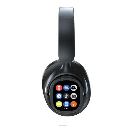 Who says headphones can only be operated via buttons and a phone? We've attached a 1.4-inch full-color LCD screen directly to the outside of the earcups, allowing for easy operation with a simple touch of your fingertip. You don't even need to take out your phone. While others are frantically searching for their phones in the crowd during their commute, you can simply tap the earcup and the next hit song will be playing right in front of you.