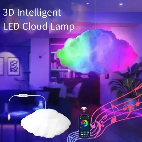 This 3D intelligent cloud lamp brings soft and cute clouds into the room. The gradient colored light changes according to the phone settings and can also sync with music. The bedroom's warm light helps with sleep, the gaming room's neon lights enhance the atmosphere, the living room instantly transforms into a party backdrop. Installation is simple and does not damage the wall. Once turned on, an ordinary space instantly turns into a dreamy cloud environment, making life feel softer!