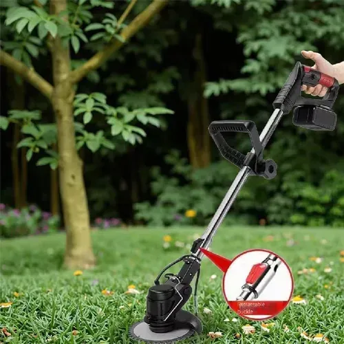 Lithium battery-powered lawn mower, featuring German technology with a quiet design. It is driven by lithium battery and is cordless, free from constraints. The body is lightweight and easy to operate. It is equipped with multiple blades to adapt to various scenarios such as weeding and cutting shrubs. It charges quickly and is easy to maintain. It is an efficient and lightweight wonder for household gardening, farms, and property lawn care.