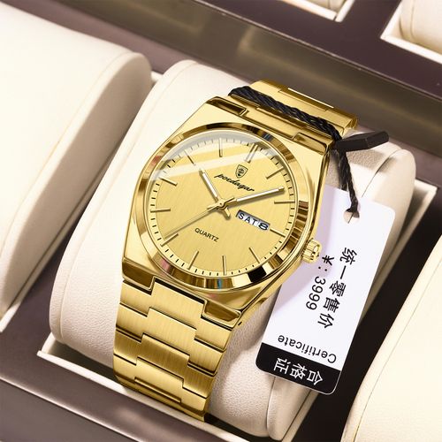 (🎅Christmas Special Price)Poedagar 930 Top Brand Luminous Hand Quartz Watch Men Fashion Business Calendar Watch Luxury Stainless Steel Watch