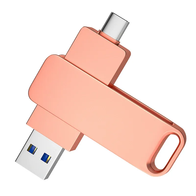 Metal rotating 360°U disk business gifts cell phone computer USB flash drive 64G128G large capacity