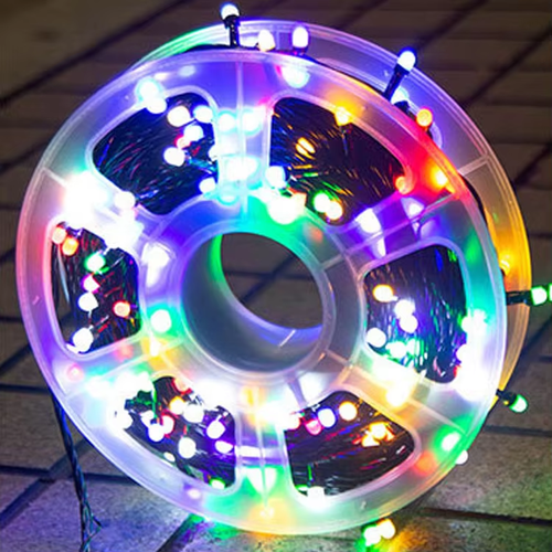 LED outdoor full star light string garden decoration street waterproof V8 foggy high brightness led disk mounted colorful light string
