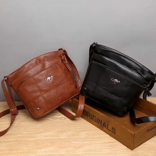 (🎅Christmas Special Price)Soft Leather Messenger Multi Pocket Large Capacity Shoulder Bag