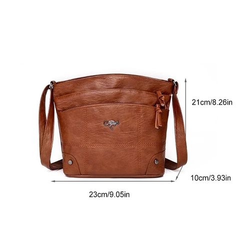 (🎅Christmas Special Price)Soft Leather Messenger Multi Pocket Large Capacity Shoulder Bag