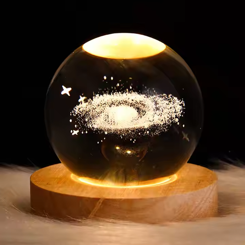 🎁Special Offer Items 80% Off🎁💝Surprise gift for Valentine's Day) Luminous star crystal ball wooden base night light💘