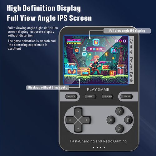 (🎅Christmas Special Price)2 in 1 Handheld Video Game Console Built-in 500 Classic Mini Games with 5000mAh Battery Pack Magnetic Power Bank Wireless Charger