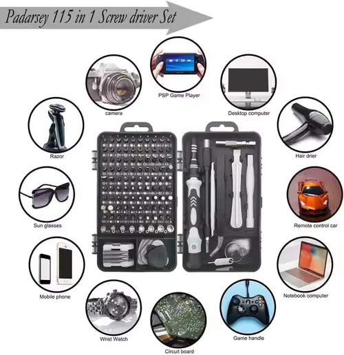 Precision Screwdriver Set 115-in-1 Repair Kit with Cell Phone Magnetic Driver Kit