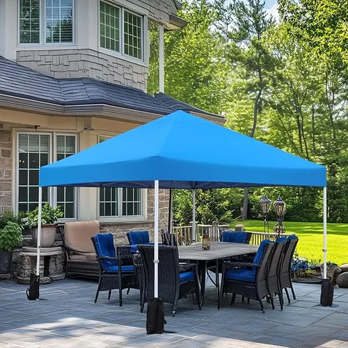 CROWN SHADES 10x10 Canopy Tent, Pop Up Beach Tent for Outdoor Shades with Wheeled Bag, 8 Stakes, 4 Ropes