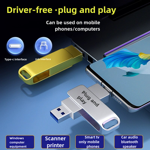 Metal rotating 360°U disk business gifts cell phone computer USB flash drive 64G128G large capacity