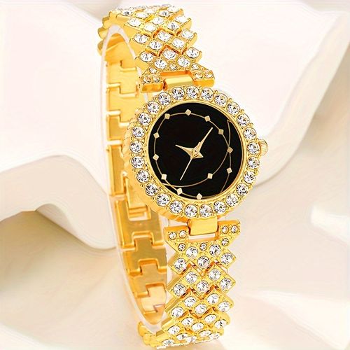 🎁Special Offer Items 80% Off🎁Luxury Women's Quartz Watch & Jewelry Combo Diamond Watch with Ring, Bracelet & Necklace for a Polished Look💘